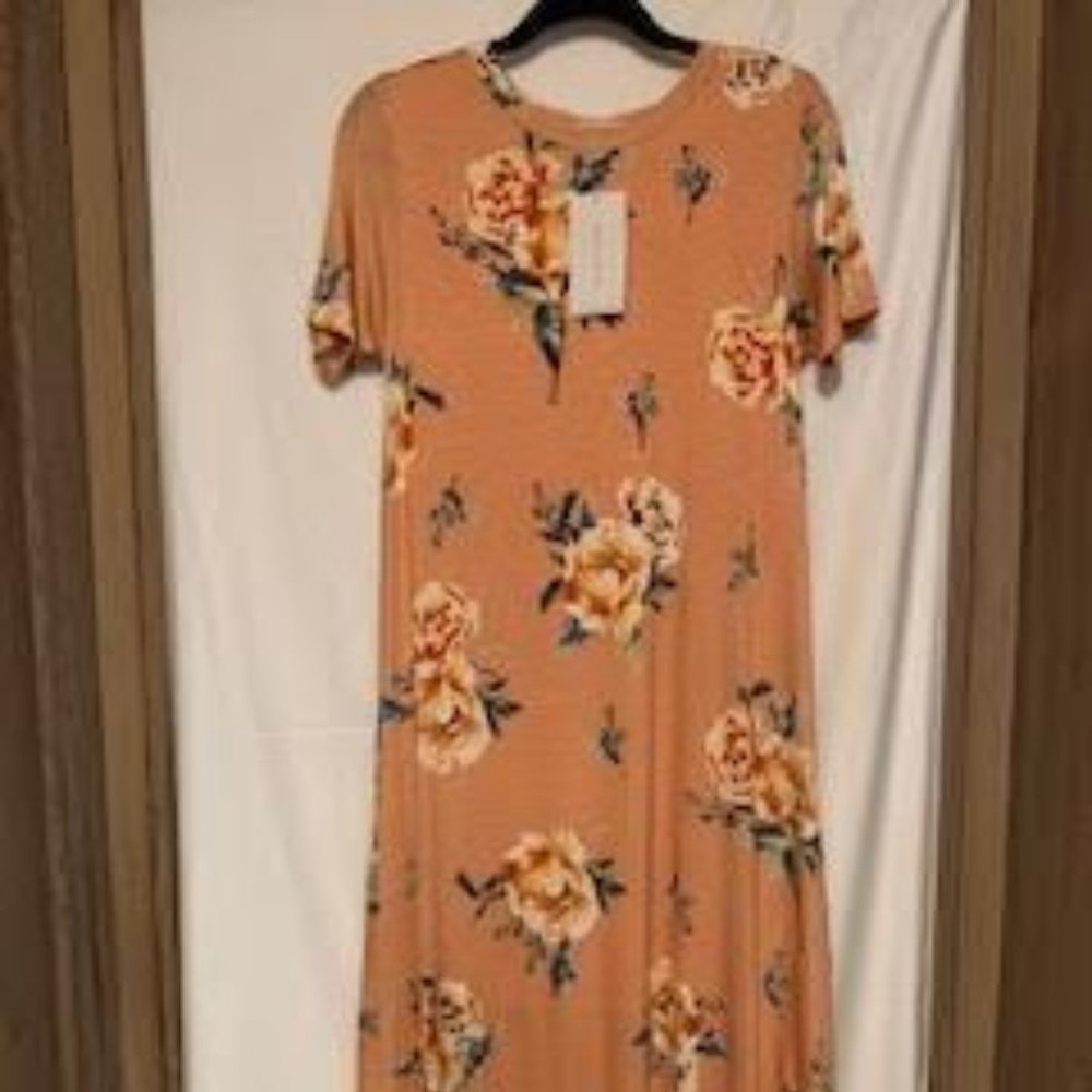 Floral Peach Swing Dress
